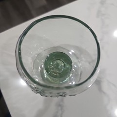 BIG APPLE SCHNAPS Green Tint 6oz GLASS GOBLET Thick Stem 4″ Tall. Rare!