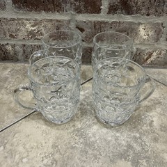 Home Essentials Thumbprint Beer Mugs – Set of 4- 19.5 oz.