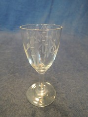 1950’s Vintage Noritake Sasaki Etched Bamboo Crystal Stemware, 16 Pieces