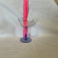 Vintagee Set Of 4 HC Fry Blue Stemmed Optic Spiral Glasses Martini/Margarita 6”