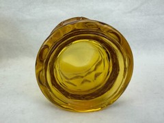 Set of 4 Vintage Georgian Honeycomb Amber Glass 12 oz Tumblers 5 1/2″ Tall