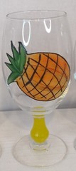 Italian Handpainted Iced Tea Water Goblets Four Piece 7 1/2″ Set Of 4 Vtg Fruit