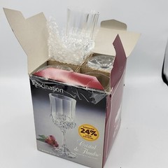 Cristal De Flandre Fascination Goblets Boxed 24% Lead Crystal 4-set