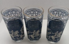 Warrior Mid Century Arabian Knight Jasper Ware Vintage Drinking Glasses Set Of 8
