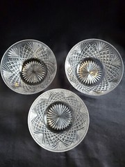 3 Antique Fruit Bowls American Brilliant Cut Glass Diamond Fan Pattern Star