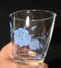 4 Vintage Hazel Atlas Roses Sour Cream Glasses – 1/2 Pint