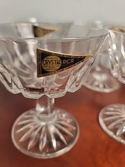 Royal Crystal Rock Goblets ~ RCR Zeus Crystal Glasses w/ Original Box ~ 4-1/2”