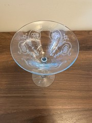 Vintage Fostoria Vernon Azure Blue 6 oz Champagne Tall Sherbet 6″