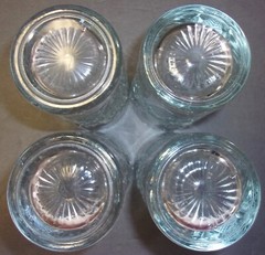 Set of 4 ~ Libbey Hobstar Star Burst 6″ Clear Glass Highball Ice Tea Tumblers