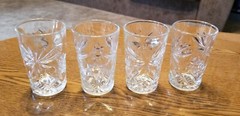 7 Early American Prescut Tumblers Anchor Hocking 4 oz Juice Glasses 4″x2.5” EAPC