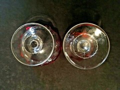 Vintage Tiffin Franciscan Kings Crown Cranberry Flash Glass Sherbet & Cordial