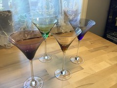Lenox Tuscany Seasons Swirl Etched Martini Glasses Set of 4