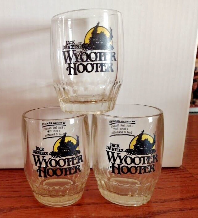 Vintage Jack Daniels Hooters highball glasses clear set of 3
