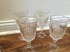 Set of 6 Fostoria Heritage 7.25” Glass Water Goblets VGC