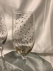 Mikasa Silver & Gold Confetti 9.75” Toasting Champagne Flutes – Set of 4