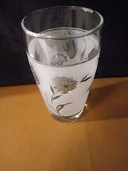 Vintage 1960s Libbey Silver Wheat And Thistle 12Oz Frosted Glasses, Set Of 6