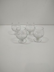 Vintage Cutty Sark Clipper Ship. 4. Etched Crystal Brandy Cordial Snifters