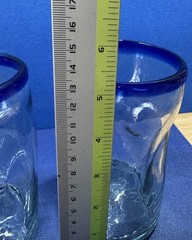 VTG Mexican Hand Blown Glasses Lot of 3 (5” To 5 1/2” Tall)