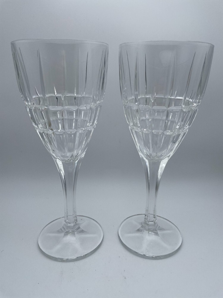Bohemia Crystal Crystalex BOC 264 Wine Goblet 10oz Czechoslovakia S/2 Cups B39