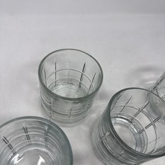Set Of 7 Anchor Hocking Tartan Clear 3-1/2″ Old Fashioned Tumblers Glasses 8-oz