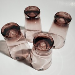 4 Light Amethyst or Plum Glass Tumblers Drinking Glasses Jingyue Barware 10 oz