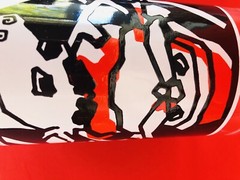 Vintage MCM Santa Tumbler Glasses Reindeer Christmas. Black White And Red. (3)