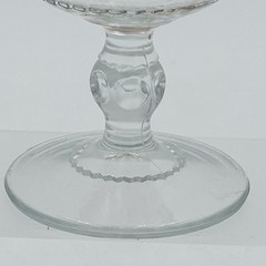 Indiana Glass Kings Crown Gold Rimmed Flashing Thumbprint Goblet 5 3/4″ Tall