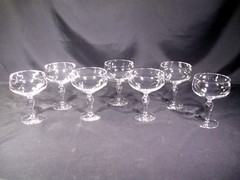 Corcoran Teardrop Clear Champagne/Tall Sherbet Glasses Set of 7