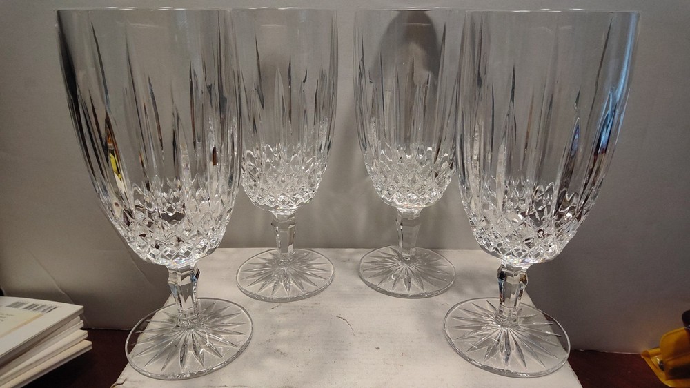 Set of 4 Mikasa Crystal Old Dublin 7 3/8″ Iced Tea Glasses