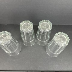 Set Of 4 Libbey Duratuff Gibraltar Clear 8 Paneled Tumbler Glasses 24 oz Heavy