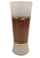 Libbey Wood Wrapped Tiki Glass White 6.5″ Tumbler Vintage