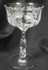 Elegant FOSTORIA WILLOWMERE etch #333 WATER GOBLET on STEM #6024 (1of 11)