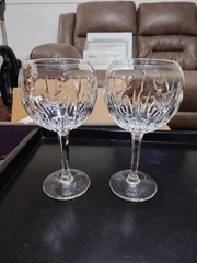 Set of 2 Waterford Millennium “Love” Toasting Balloon Wine Glasses 8 in Tall EUC