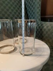 Set of 3 Vtg MCM Dorothy Thorpe Tumblers Platinum Rim Glasses 4 3/4″