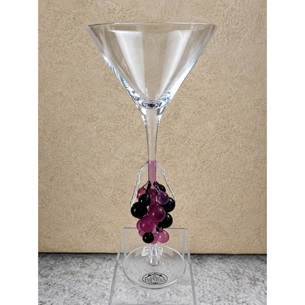 NEW Murano Hand Blown Art Glass GRAPES Martini Wine Champagne Goblet NWT