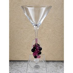 NEW Murano Hand Blown Art Glass GRAPES Martini Wine Champagne Goblet NWT