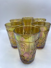Indiana Harvest Grape Set of 6 Juice Tumblers -Marigold /Amber Carnival Marigold