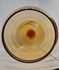 Vintage Glass Italian Empoli Ripple Amber Optic Brandy Snifter
