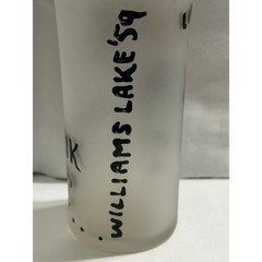 Beatnik Champ at Williams Lake 1959 quirky Frosted Glass Williams barware MCM