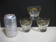 3 MCM Eva Zeisel Lo Ball Glasses 1950’s Federal Glass 6 ounces Cocktail Glass