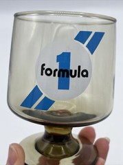 Formula 1 Smoked Footed Glass Racing Piece 4 1/4″ Tall