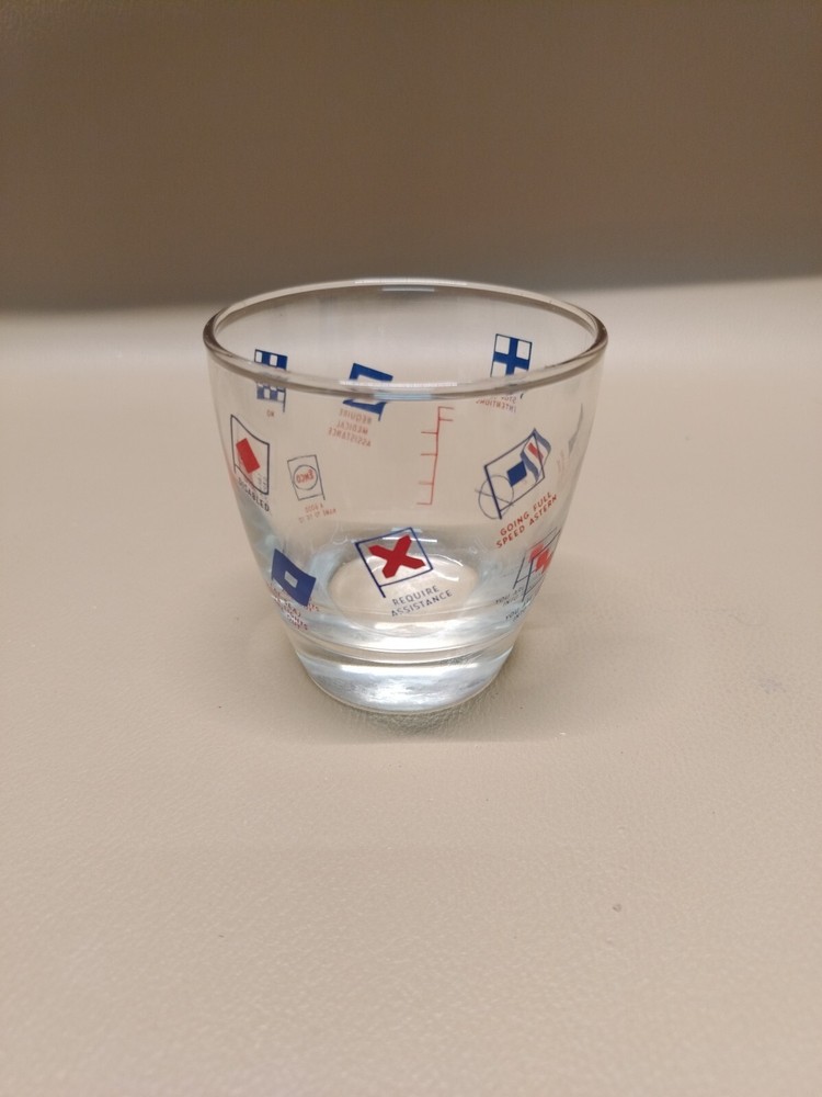 Esso Nautical Flag Double Old Fashioned Rock Glass ~ Vintage Libbey