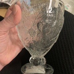 OPTIC PASABAHCE TURKEY CIRCLE OF ART GLASS 3D RAISED FRUIT COCKTAIL GLASS