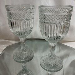 Vintage Libbey Radiant 7.25” Water Wine Glass – Set of 2