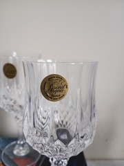 8 Longchamp Cristal d’Arques 5 3/4 oz verra vin Wine Glasses 24% Lead Crystal
