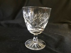 VINTAGE WEBB CORBETT «PRINCE CHARLES» (CUT FOOT) CRYSTAL WINE GOBLET ENGL. EXC.