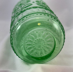 Park Designs Petals Pattern Green Glass Flat Tumbler 16 oz Replacement