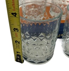 Lot Of 4 Vtg DIAMOND CUT WHISKEY ROCKS GLASS Low Ball Lorient Base Heavy Barware