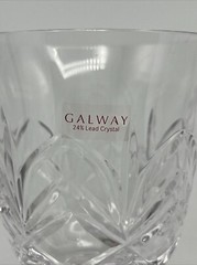 Galway Irish Crystal Oranmore Pattern Water Wine Goblet Glasses Set of 4