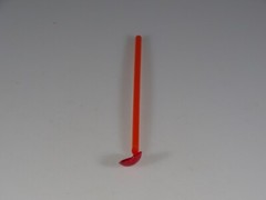 Vintage Mid-Century Modern Orange & Red Glass Straw Spoon c.1945